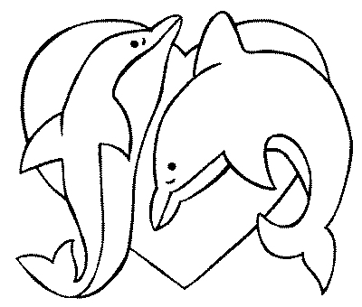 Dolphin In The Shape Of A Heart Pages Coloring Pages